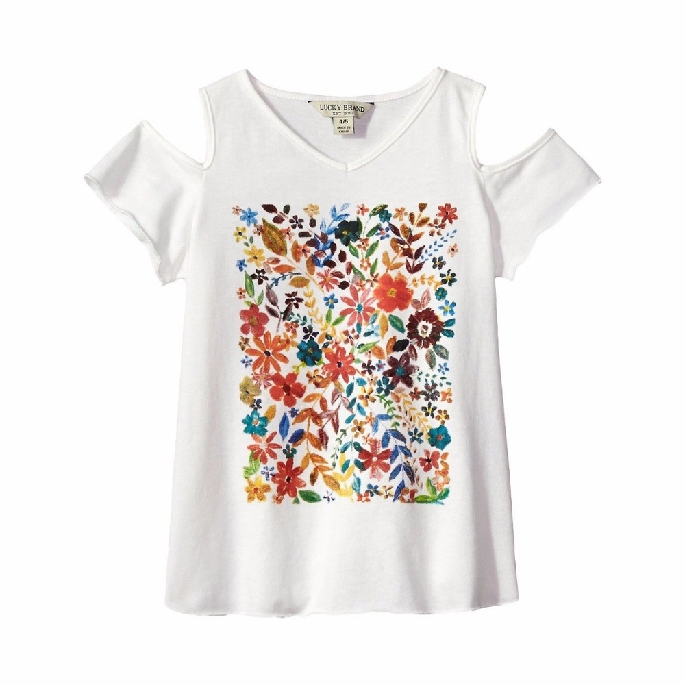 Lucky Brand Girl Penny Cold Shoulder‎ Graphic Tee